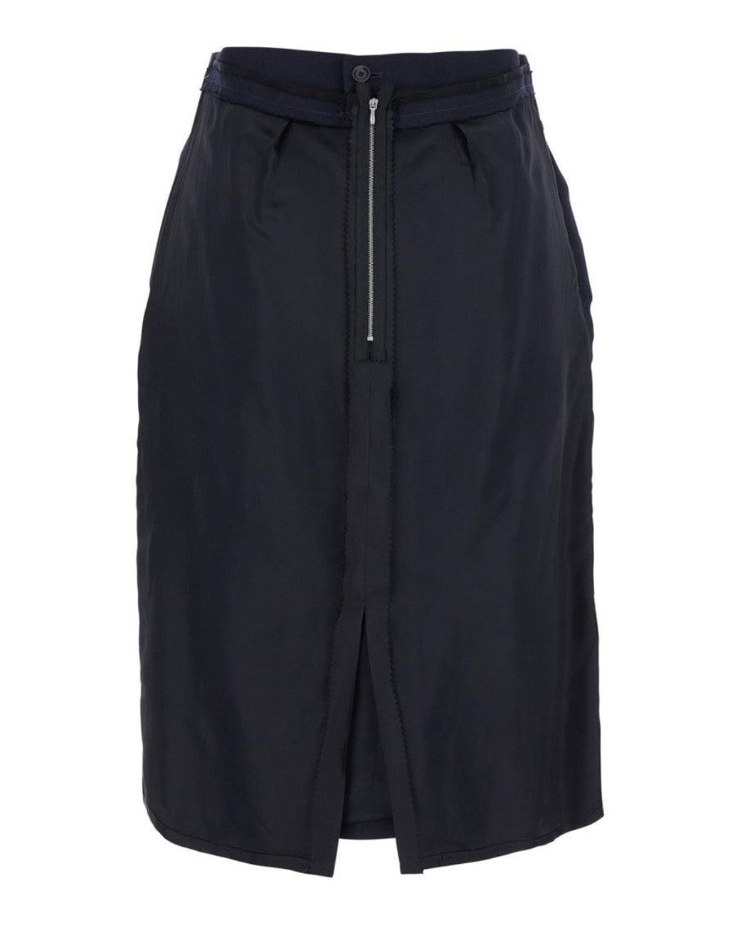 Maison Margiela Blue Solid Midi Skirt
