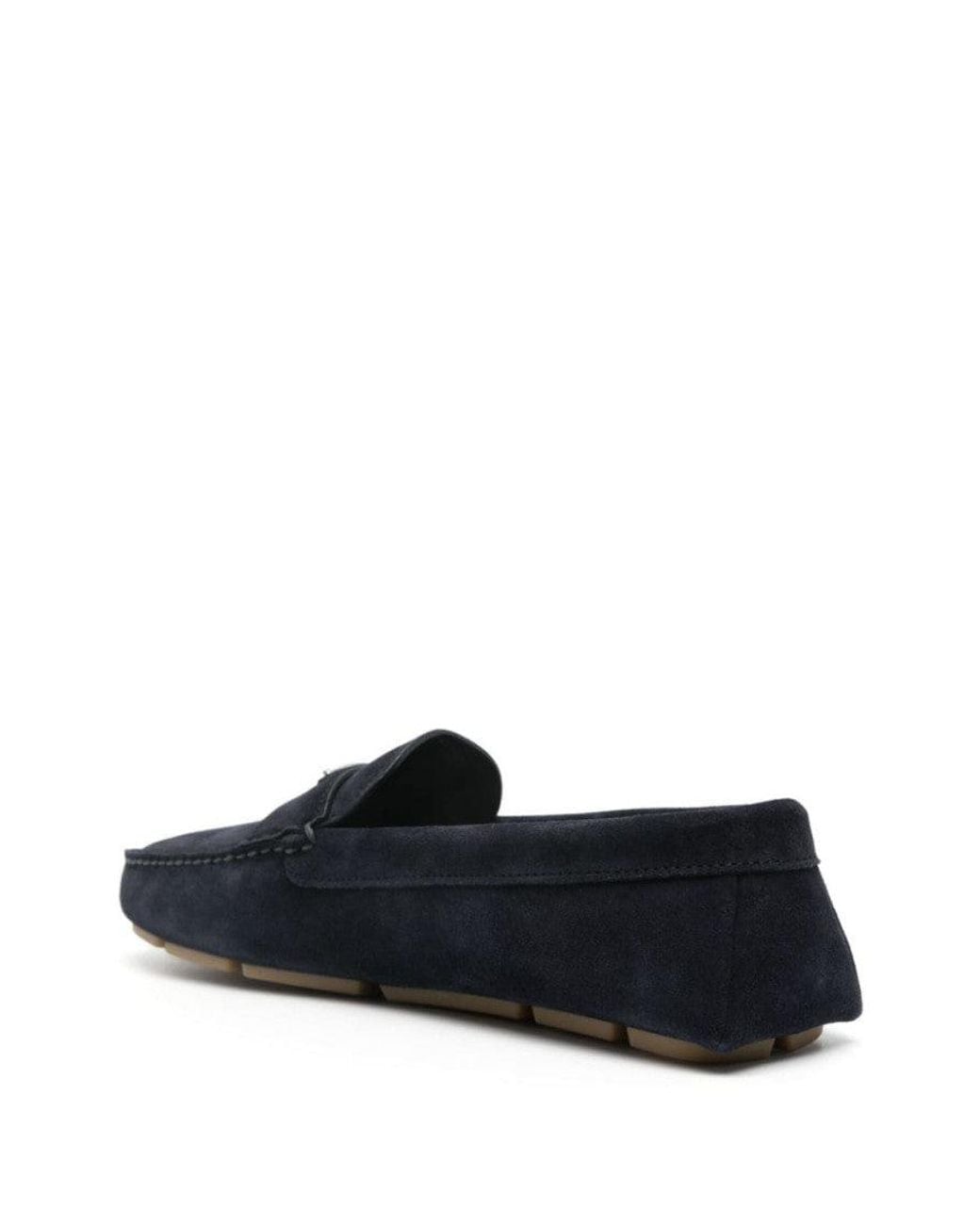 Prada Blue Logo Loafers for men
