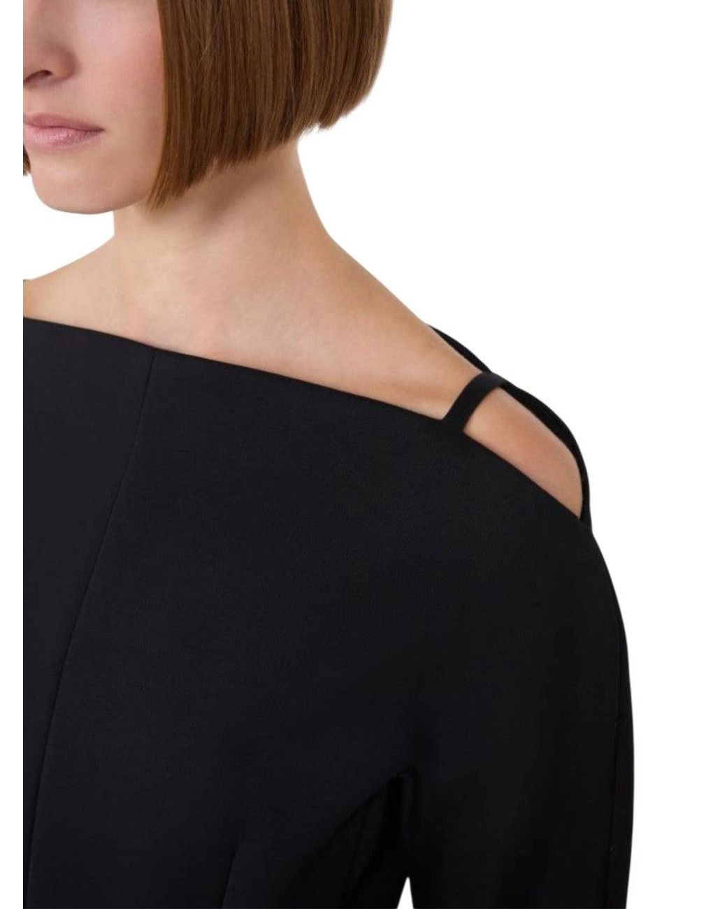 Sportmax Black Boat Neck Mini Dress