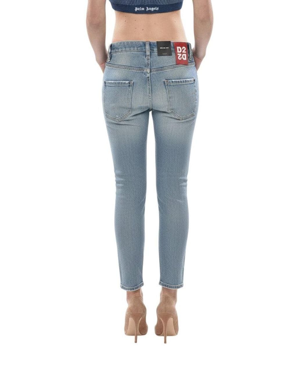DSquared² Blue Skinny Mid Rise Jeans
