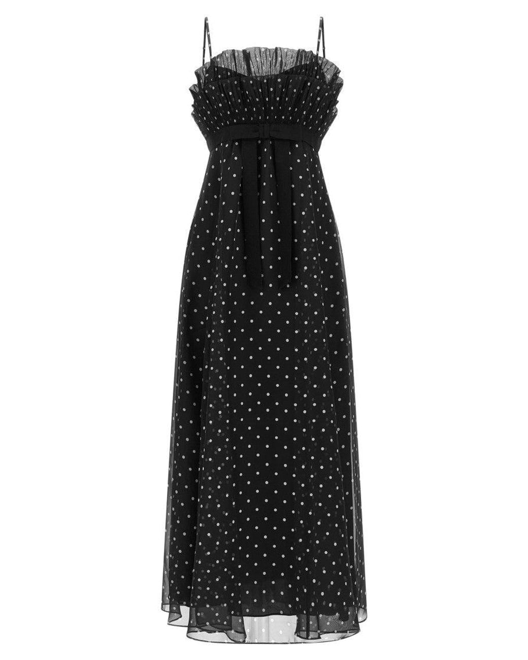 Zimmermann Black Polka Dot Ruffled Neck Dress