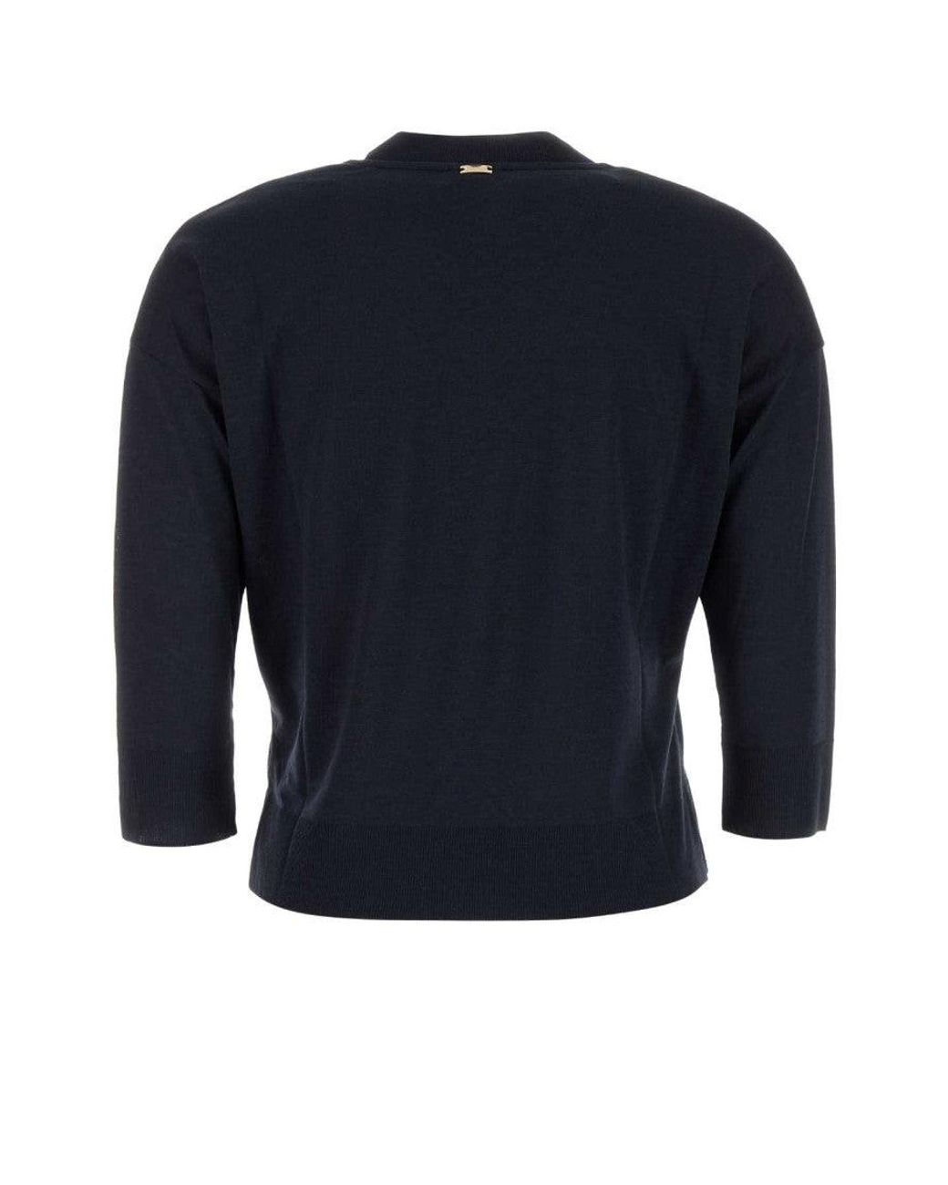 Herno Blue Lyocell Knitted Sweater
