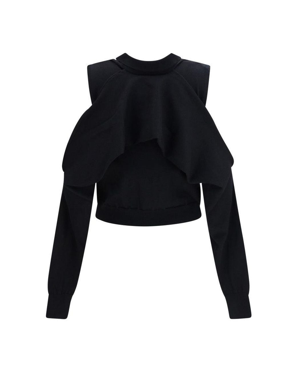 ALAINPAUL Black Solid Shirt Collar Cardigan