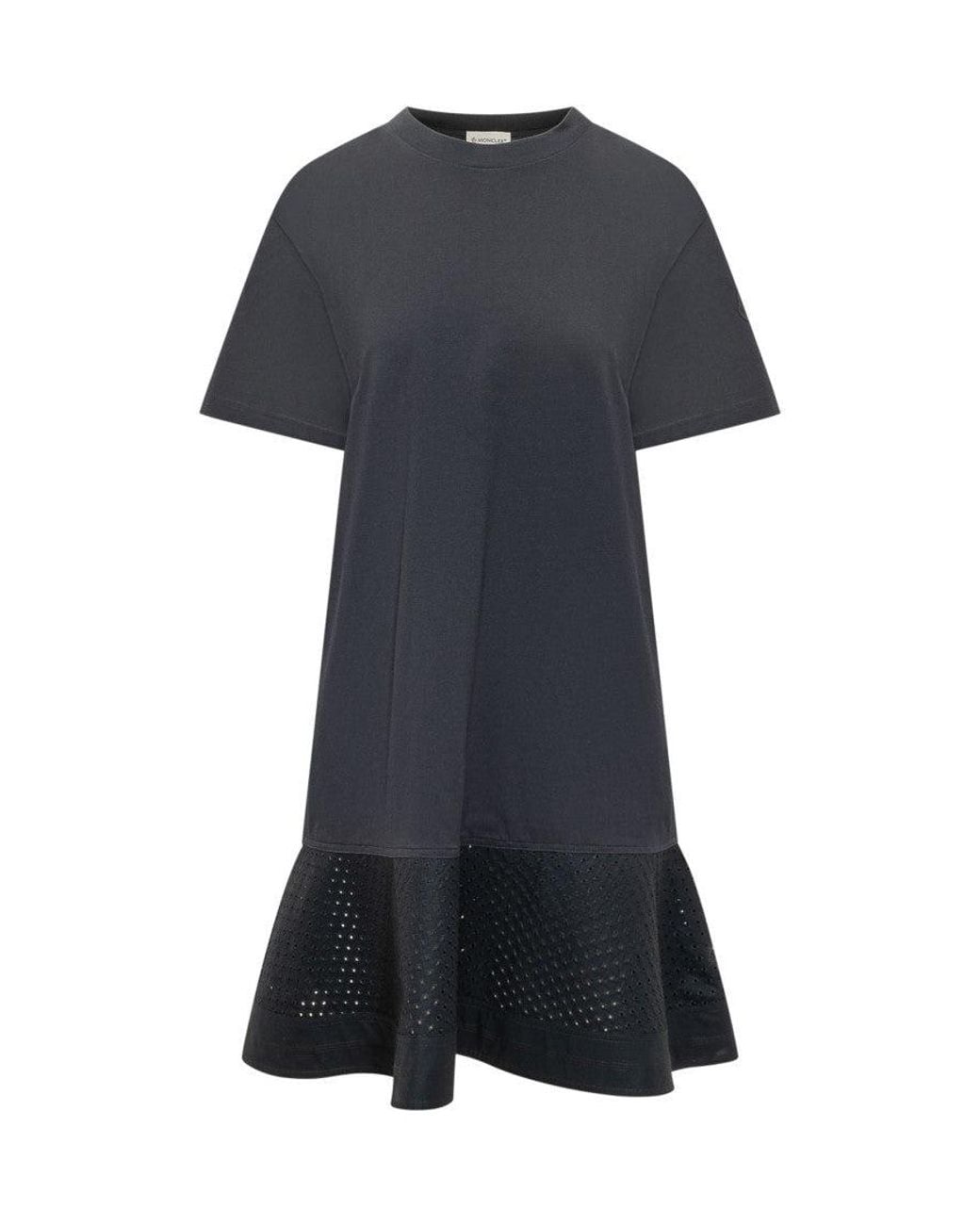 Moncler Blue Round Neck Midi Dress