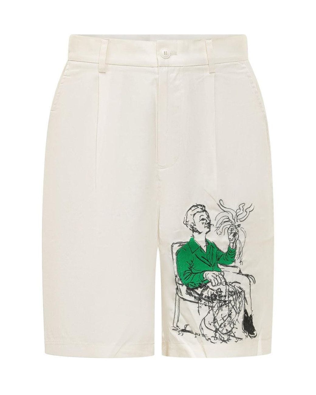 Kidsuper White Off Graphic Shorts for men