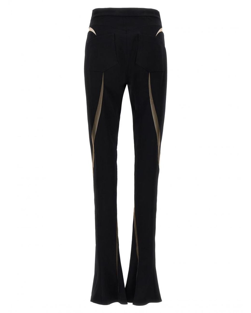 Mugler Black Mesh Insert Leggings