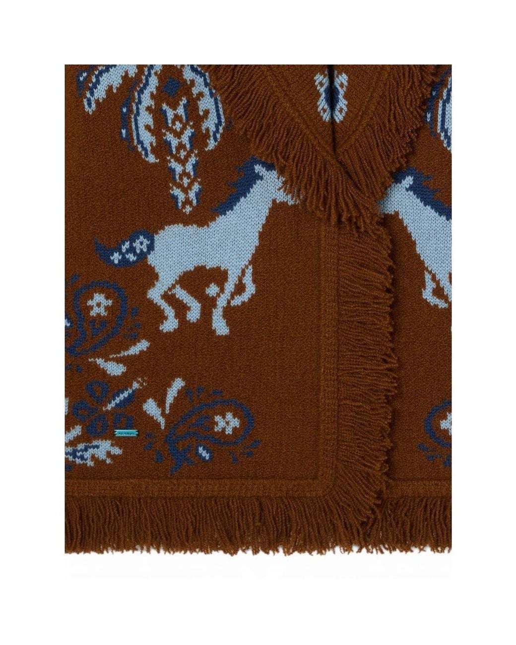 Alanui Brown Knitted Shawl Neck Cardigan