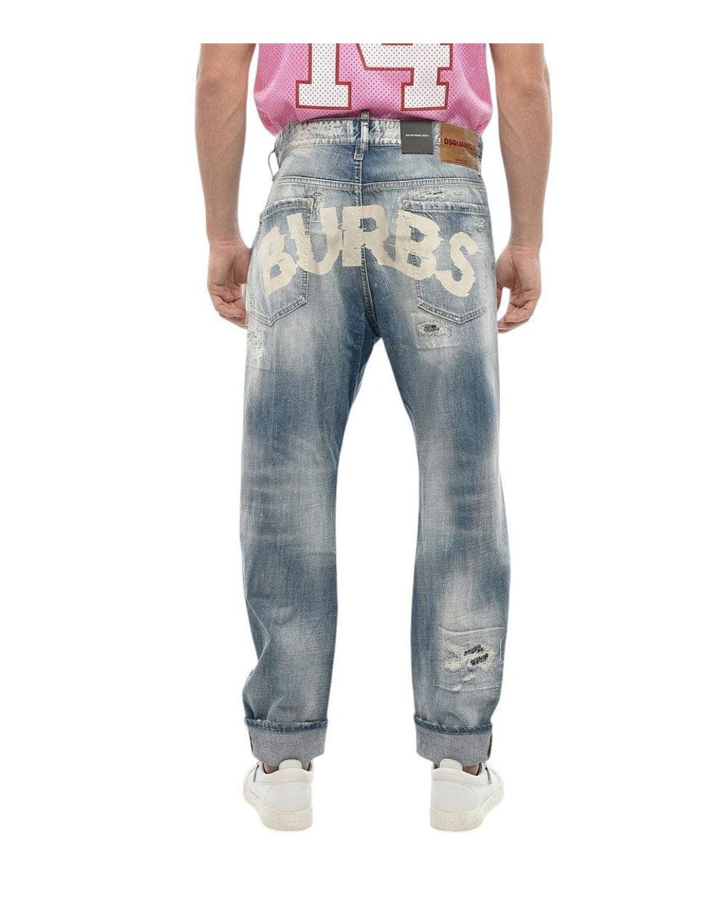 DSquared² Gray Distressed Jeans for men