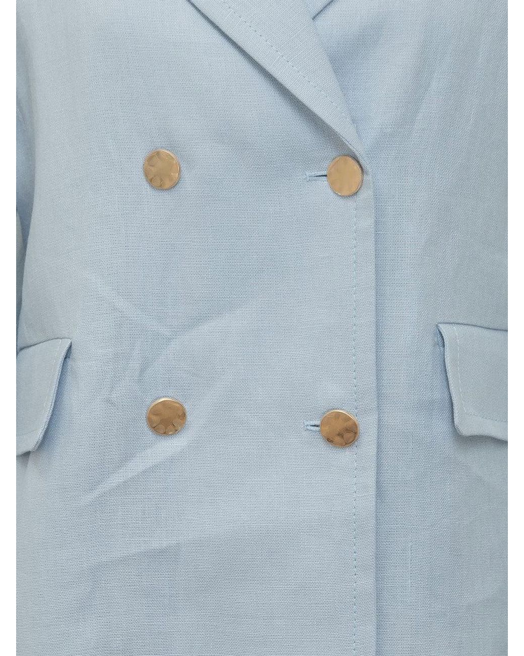 Max Mara Blue Double-Breasted Blazer