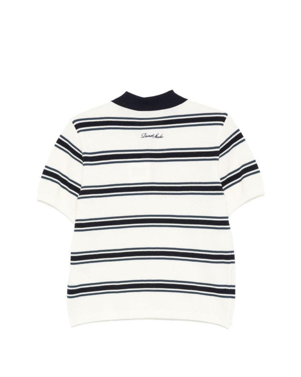 DUNST Gray Stripes Shirt Collar Polo
