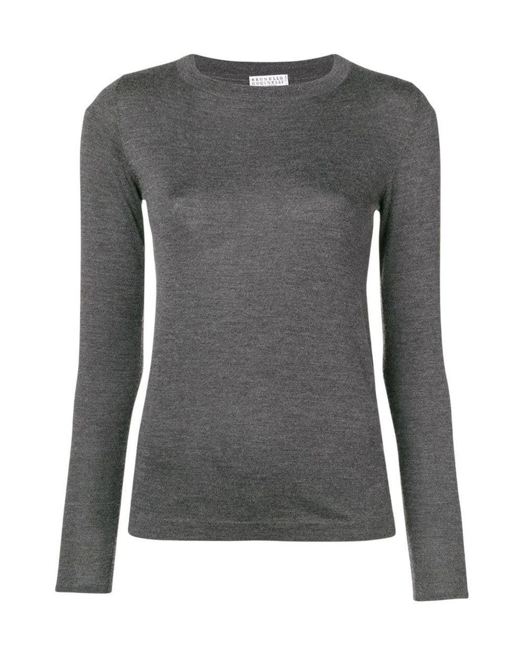 Brunello Cucinelli Gray Crew Neck Sweater