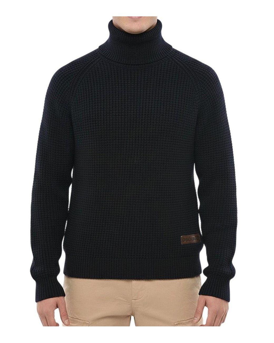 DSquared² Black Dark Knitted Sweater for men