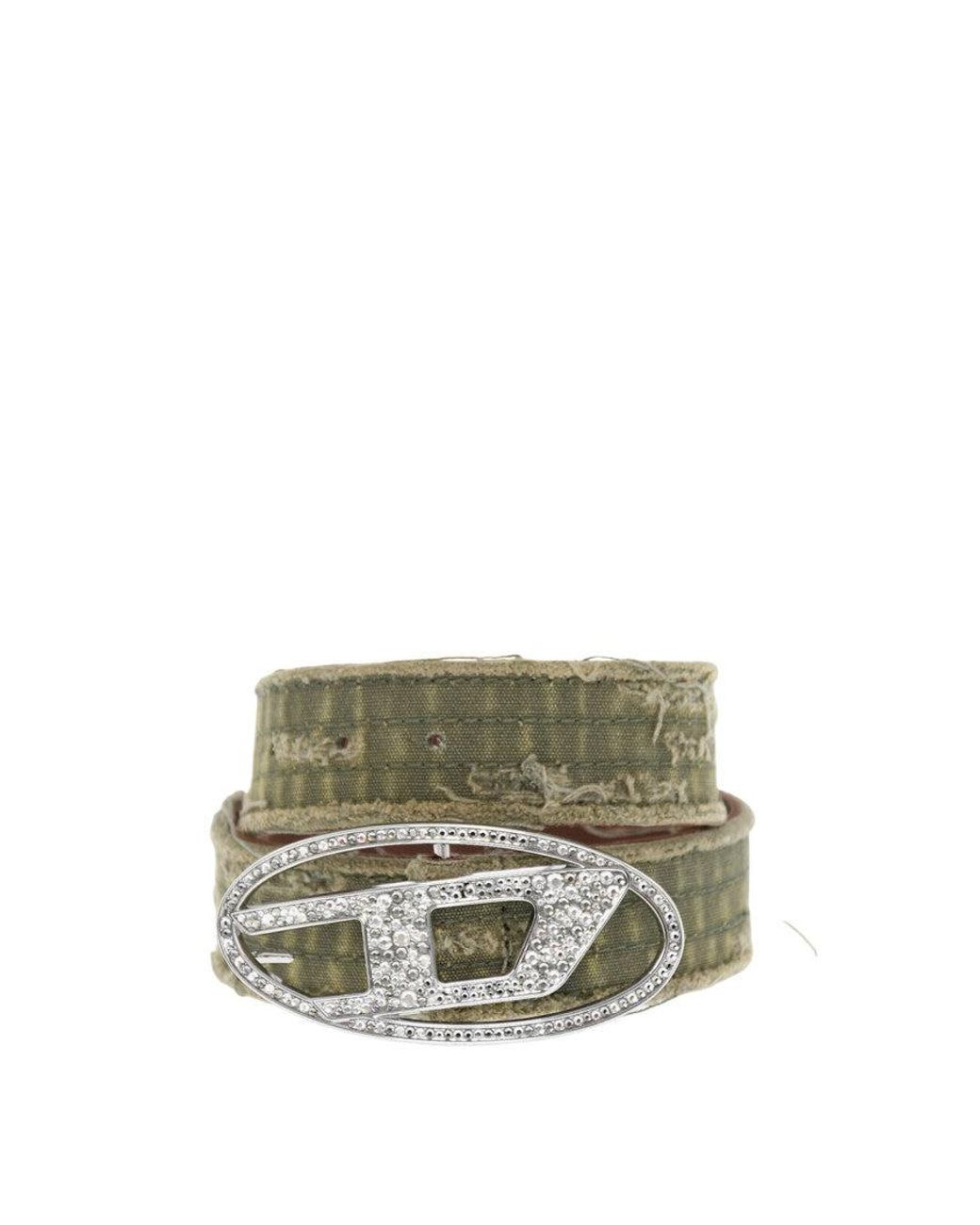 DIESEL Green Distressed Buckle Belt