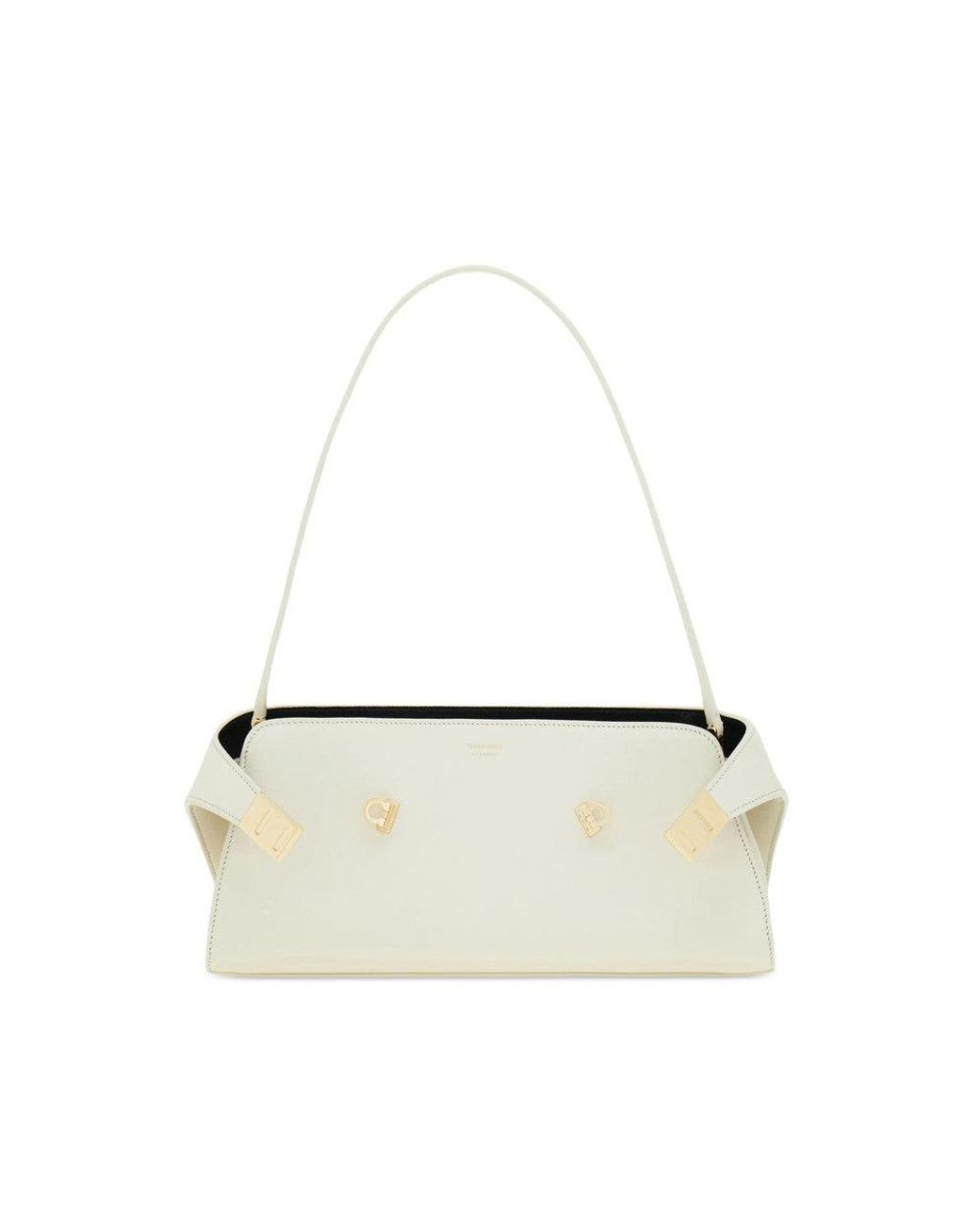 Ferragamo White Off Hug Large Shoulder Bag
