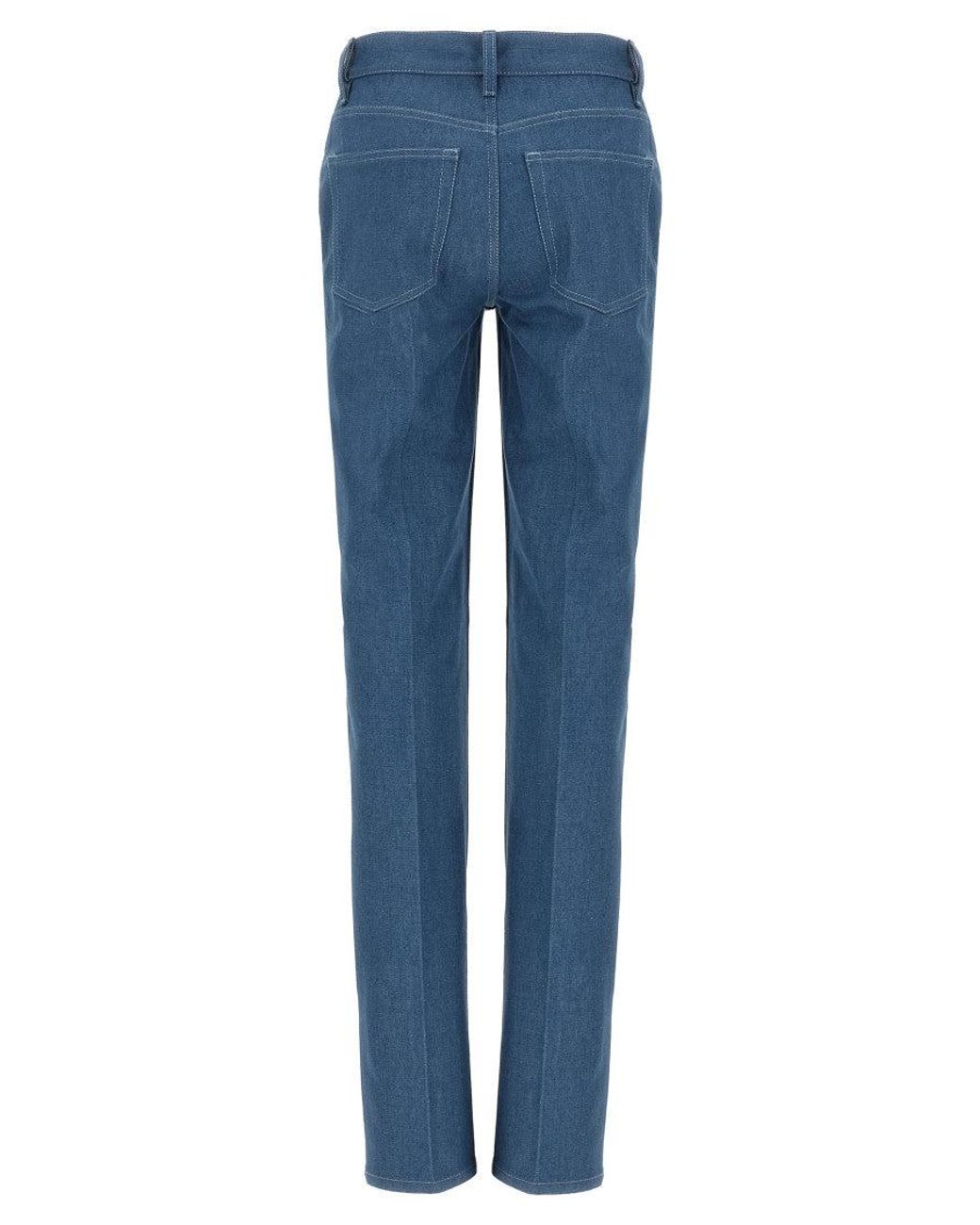 Gucci Blue Straight Mid Rise Jeans