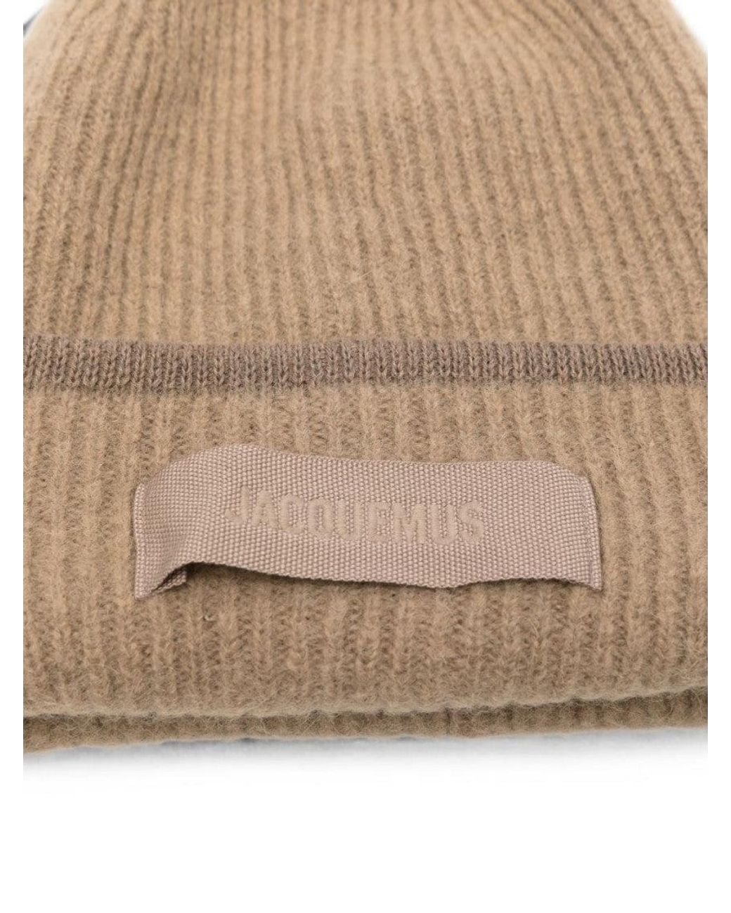 Jacquemus Natural Knitted Beanie Cap