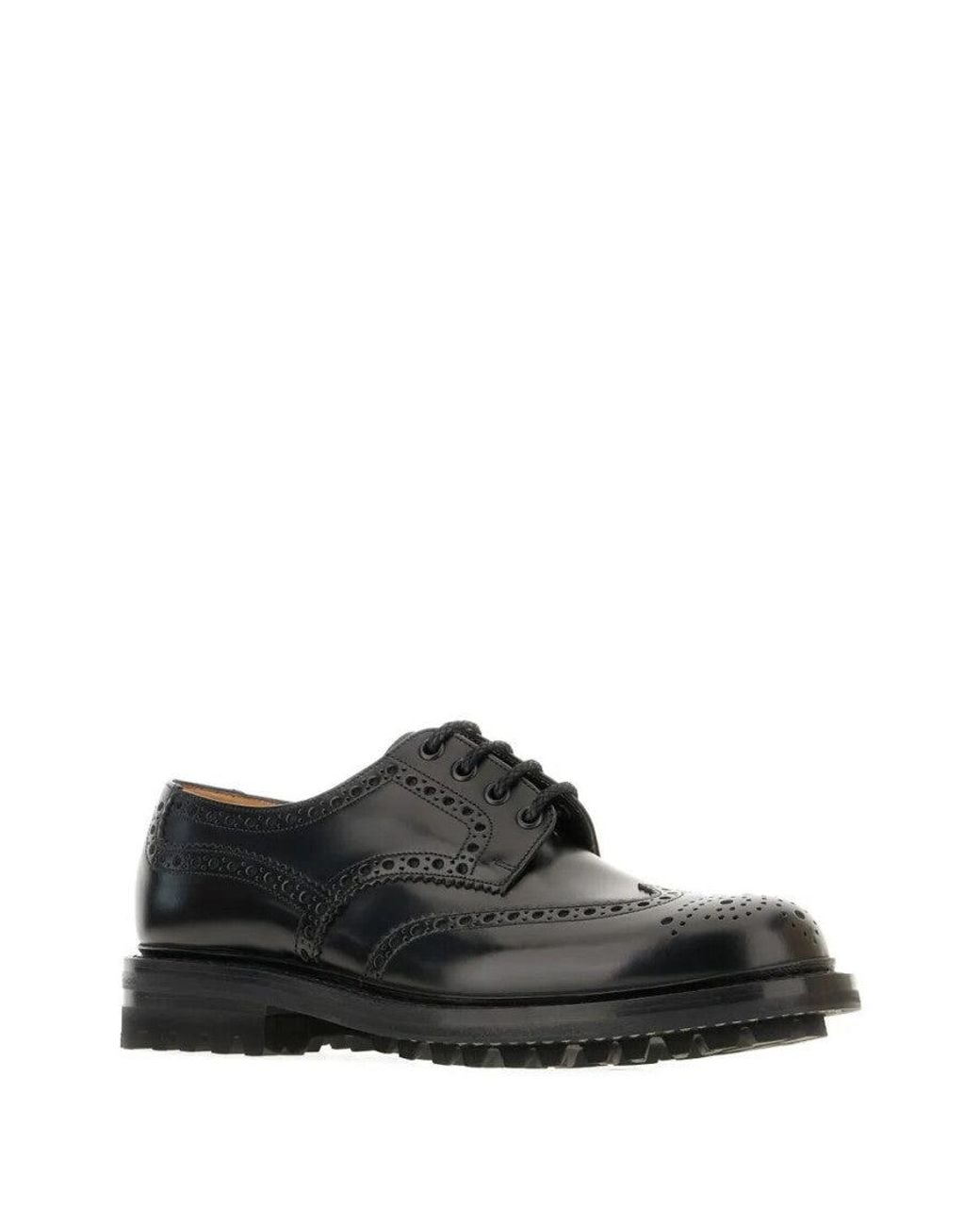 Church's Black Leather Lace Up Shoes for men