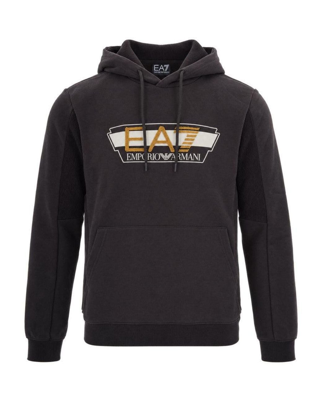 EA7 Blue Dark Logo Hoodie for men
