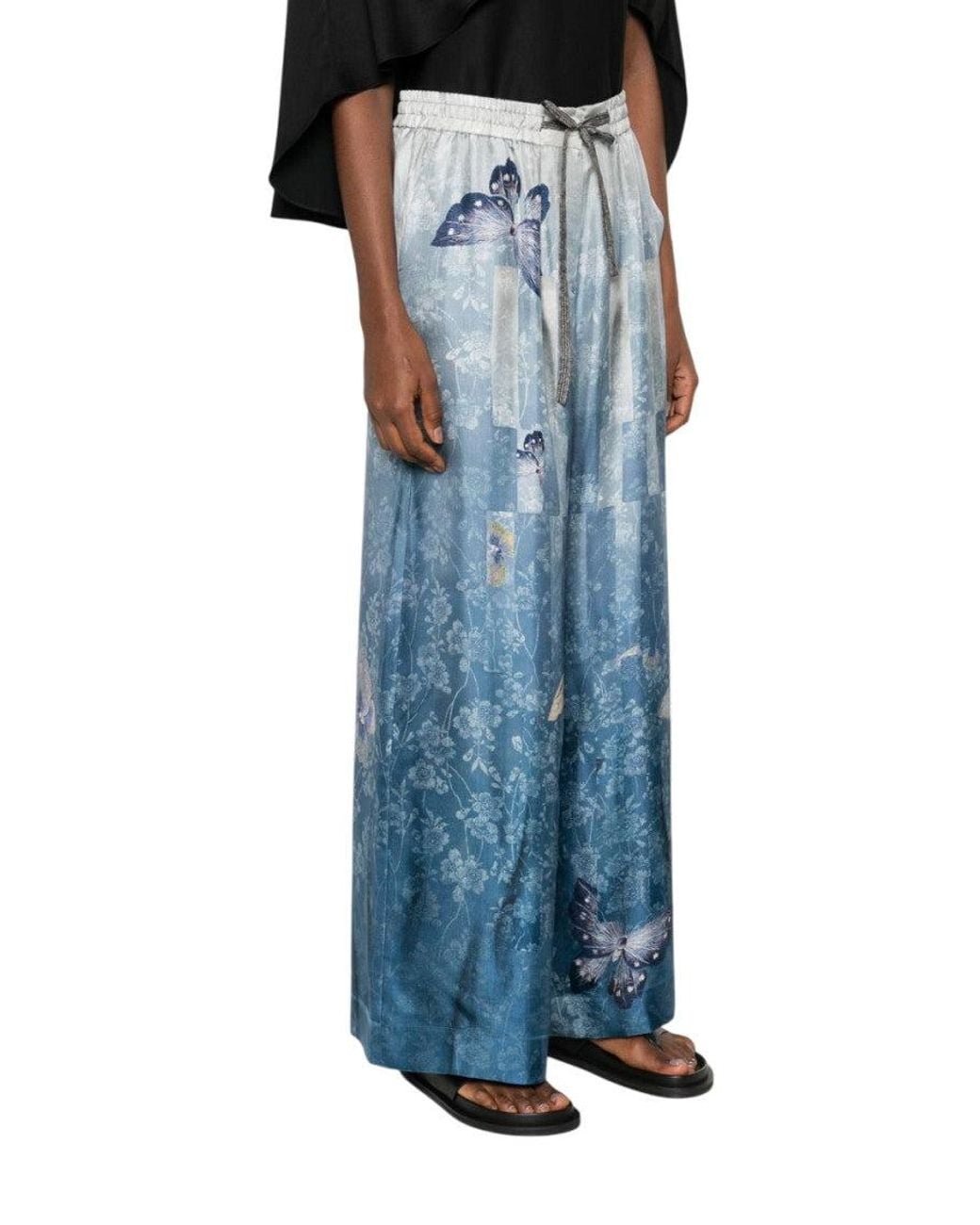 Pierre Louis Mascia Blue Relaxed Printed Pant
