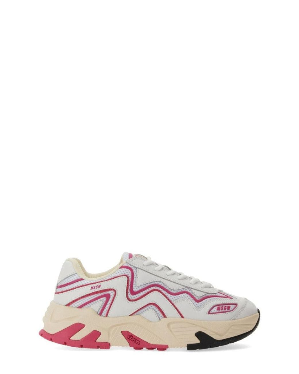 MSGM Pink Color Block Vortex Sneakers
