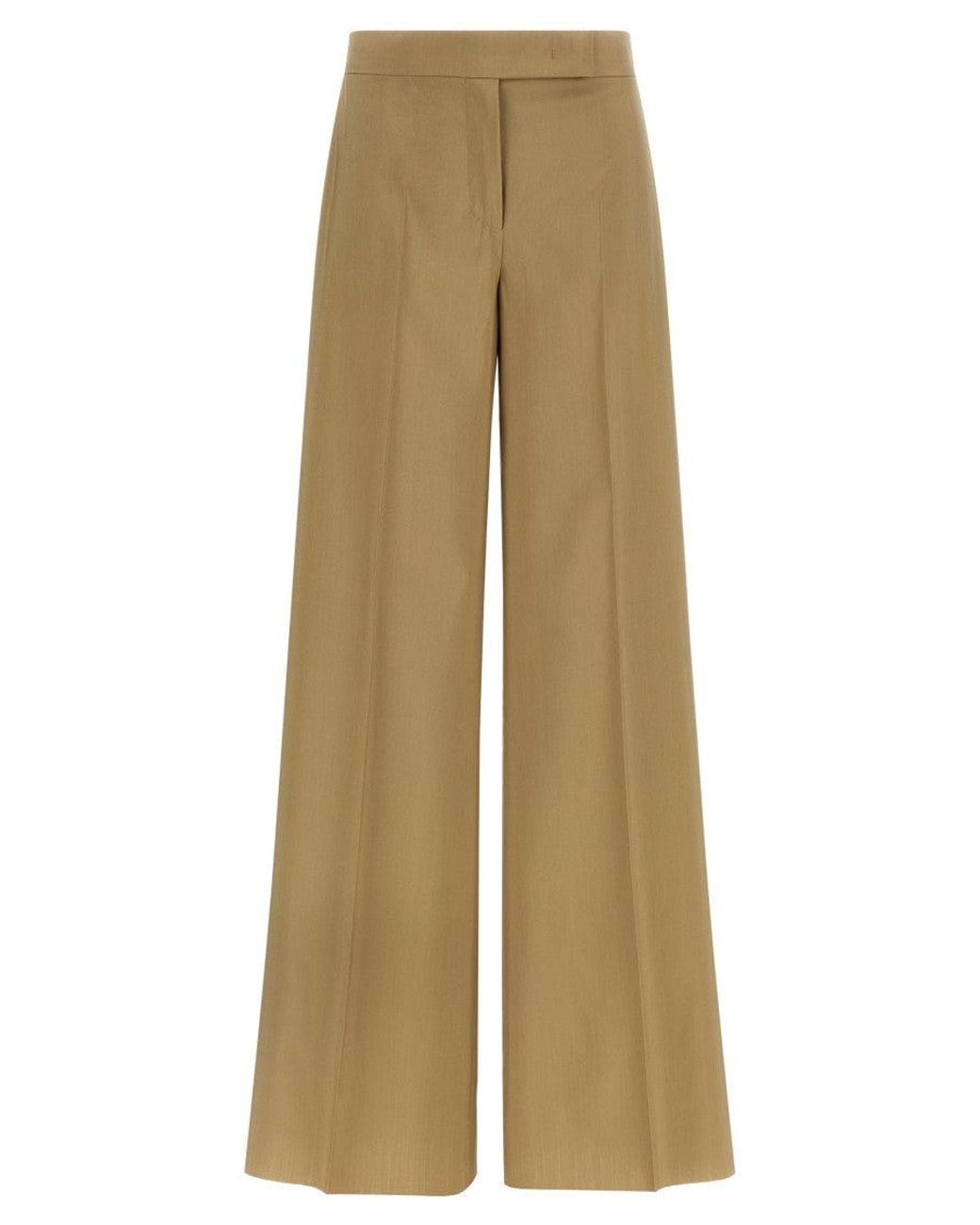 Max Mara Natural Straight Flat Front Pants