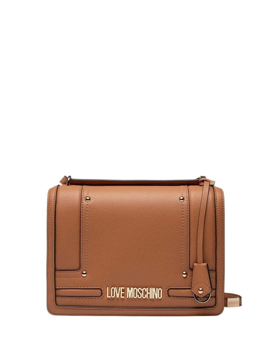 Love Moschino Brown Logo Medium Crossbody Bag