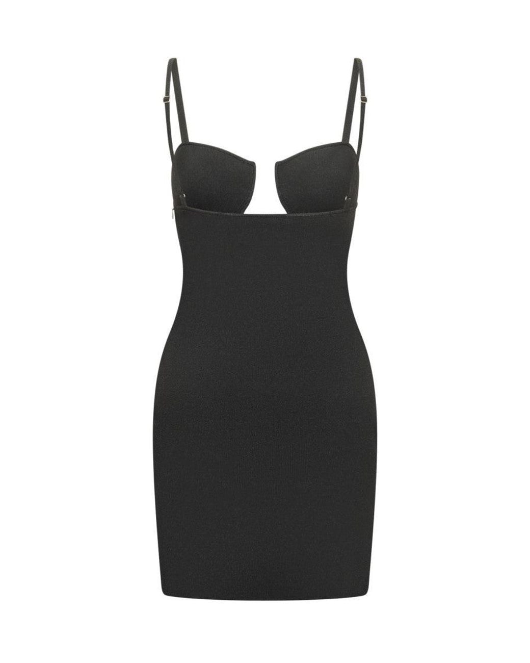 Givenchy Black Solid V Neck Mini Dress