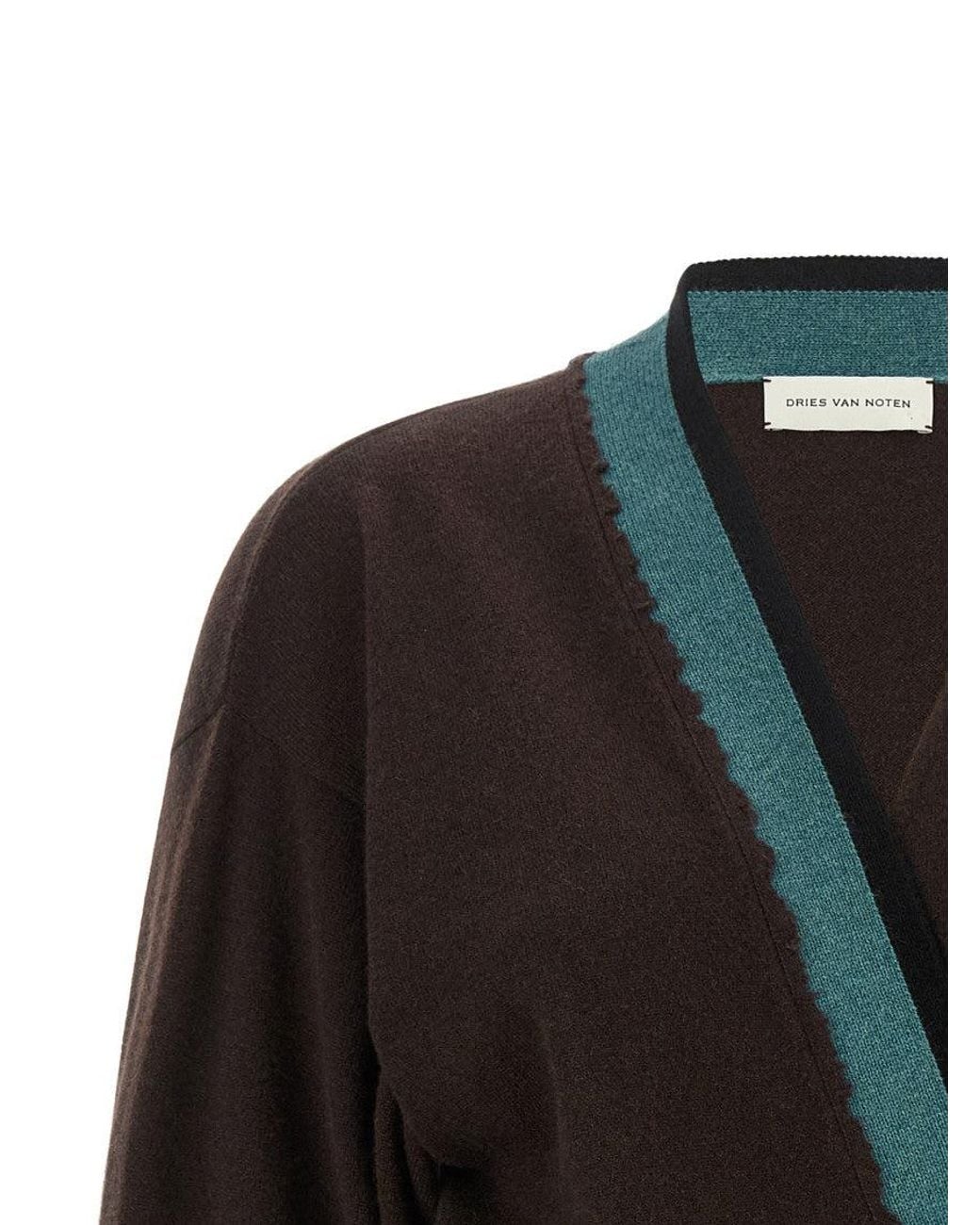 Dries Van Noten Black Solid V Neck Sweater