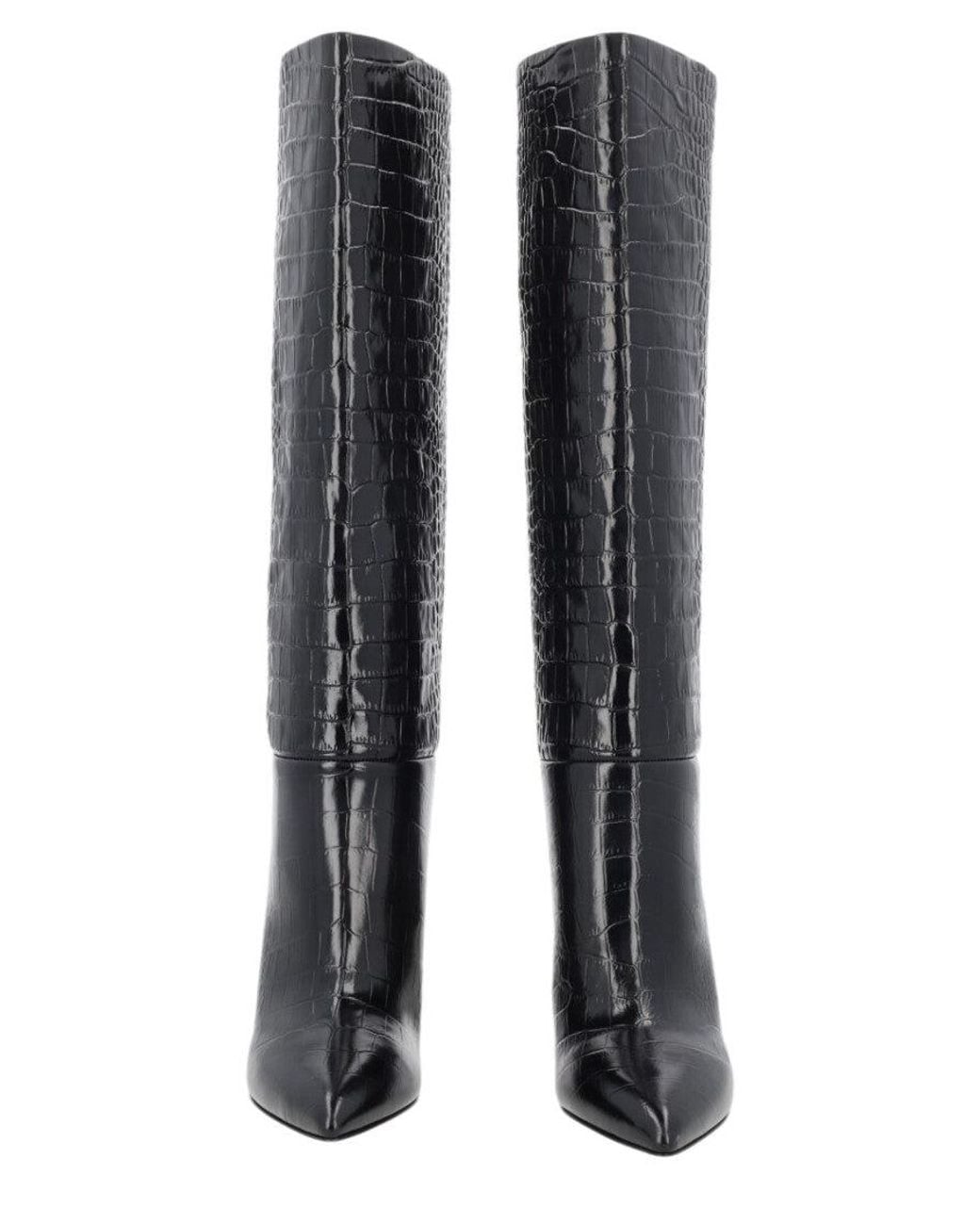 Paris Texas Black Animal Print Boots