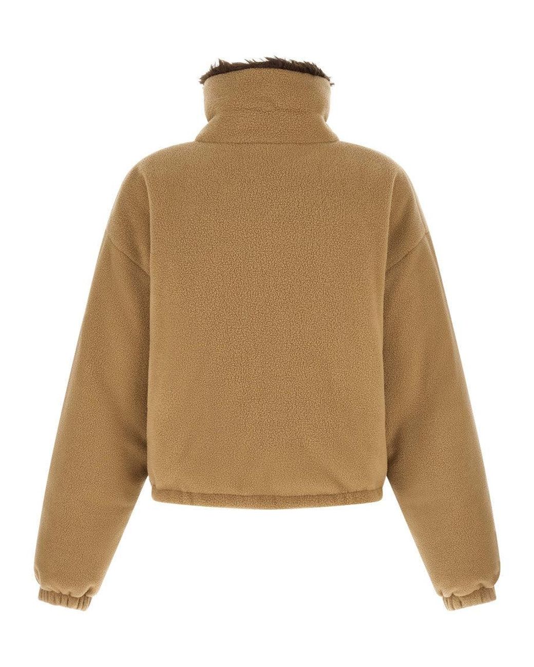 Miu Miu Natural Logo Mock Collar Jacket
