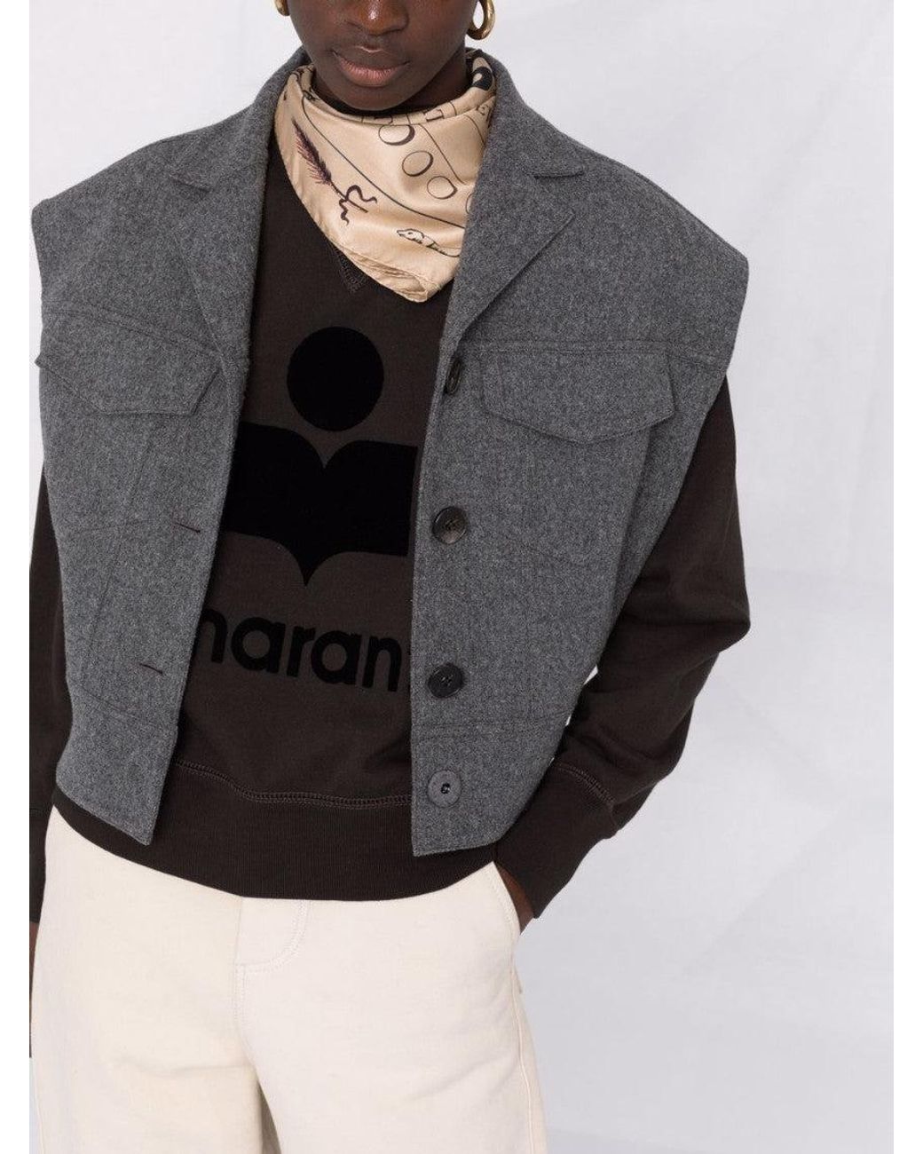 Isabel Marant Black Moby Sweatshirt With Logo And High Neck