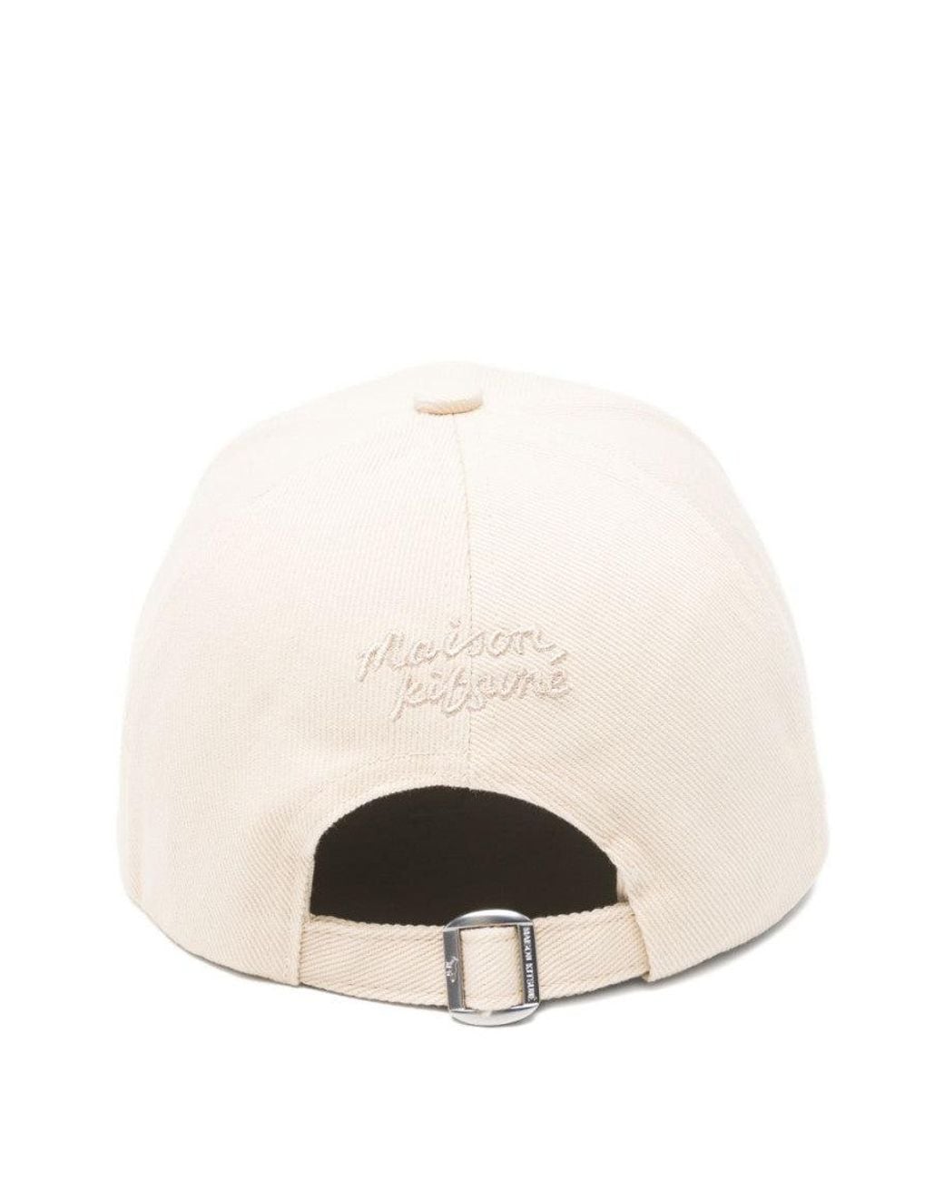 Maison Kitsuné Natural Ivory Logo Baseball Hat for men