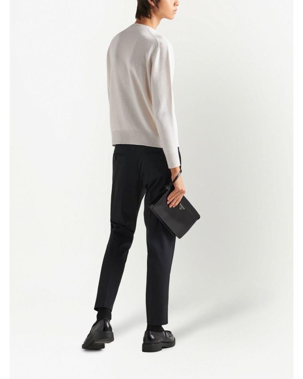 Prada Blue Tailored Slim-Fit Trousers for men
