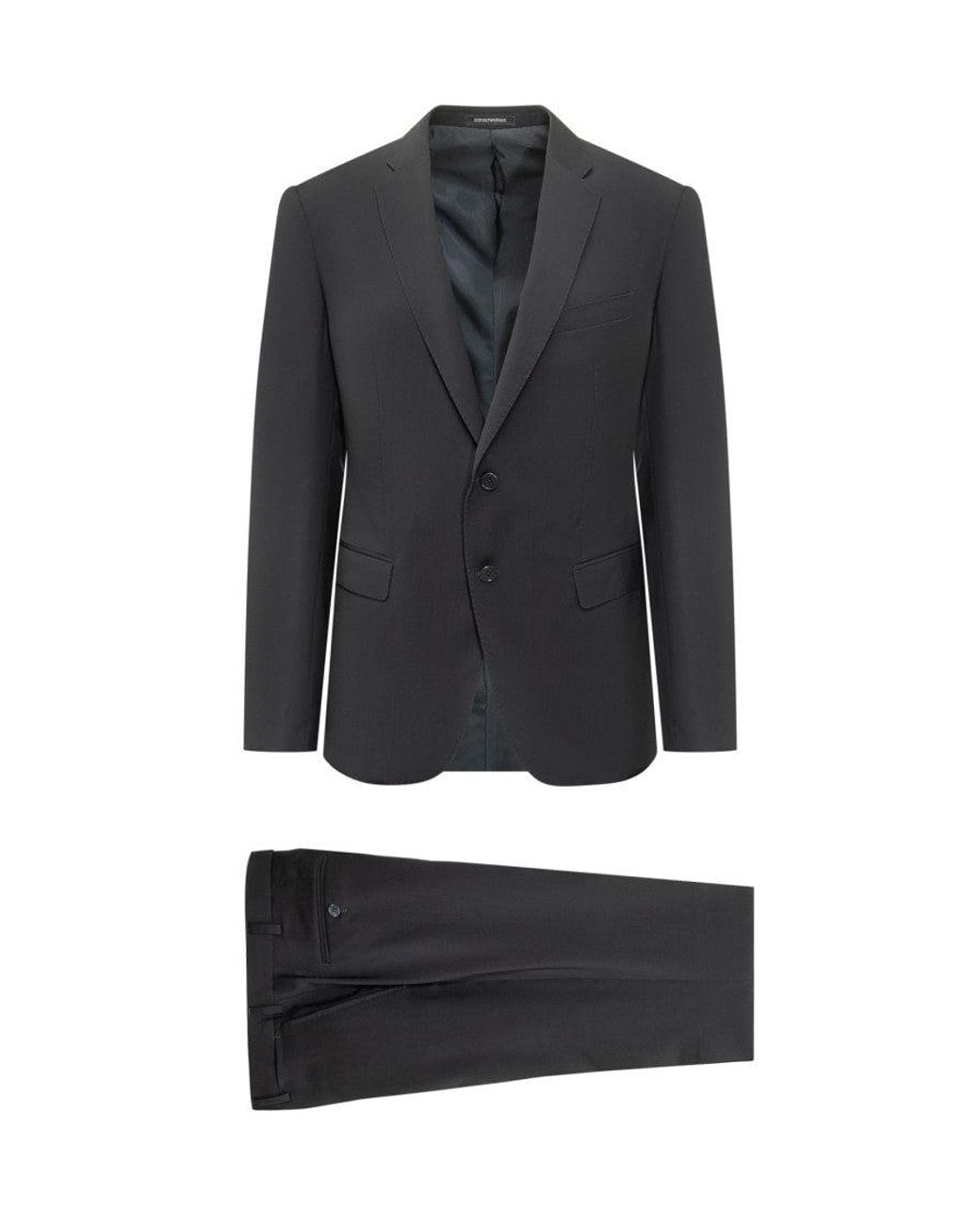 Emporio Armani Black Notched Lapel Suit for men