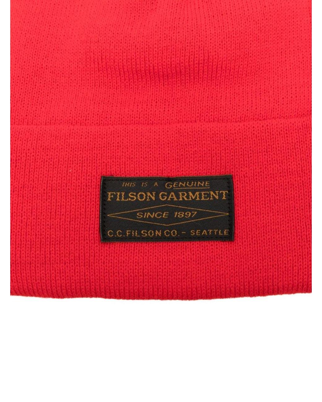 Filson Red Logo Beanie Hat for men
