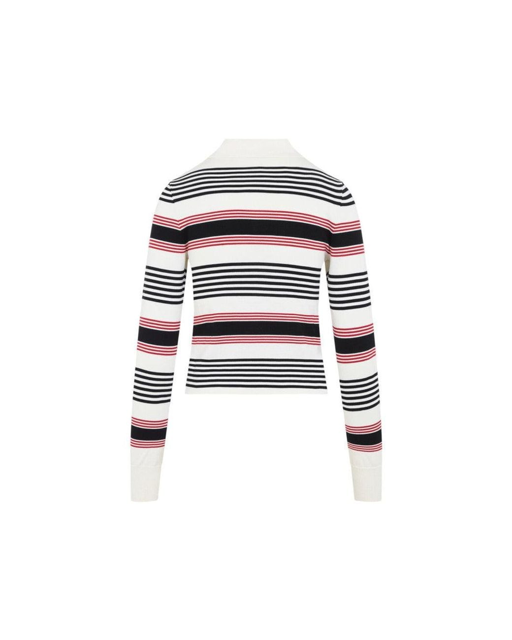 Céline White Stripes Shirt Collar Polo