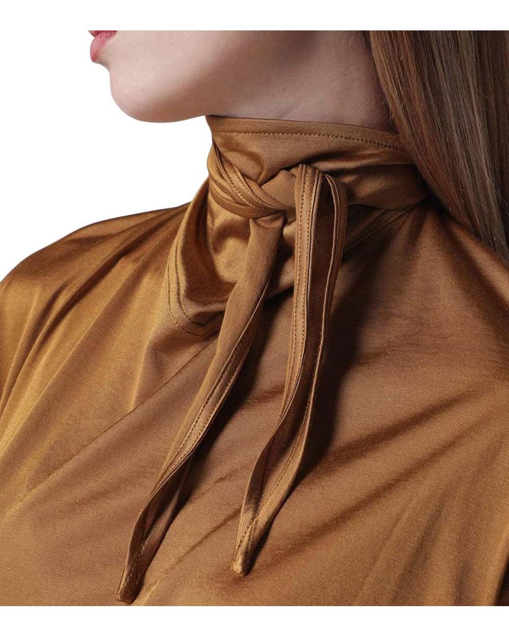 Lemaire Brown High Neck Tie T-Shirt
