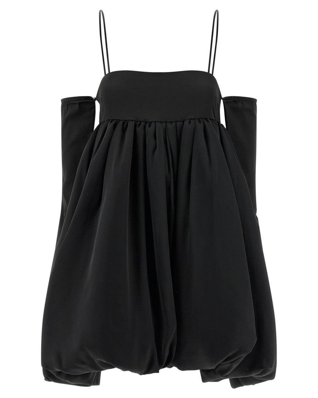 ROTATE BIRGER CHRISTENSEN Black 'Satin Le Bubble' Dress