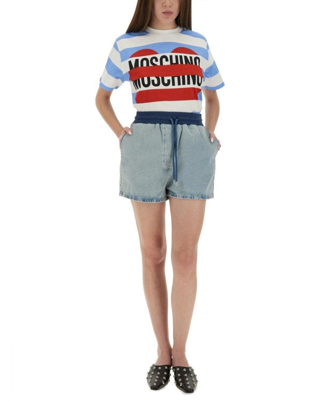 Moschino Blue Denim Ombre Shorts