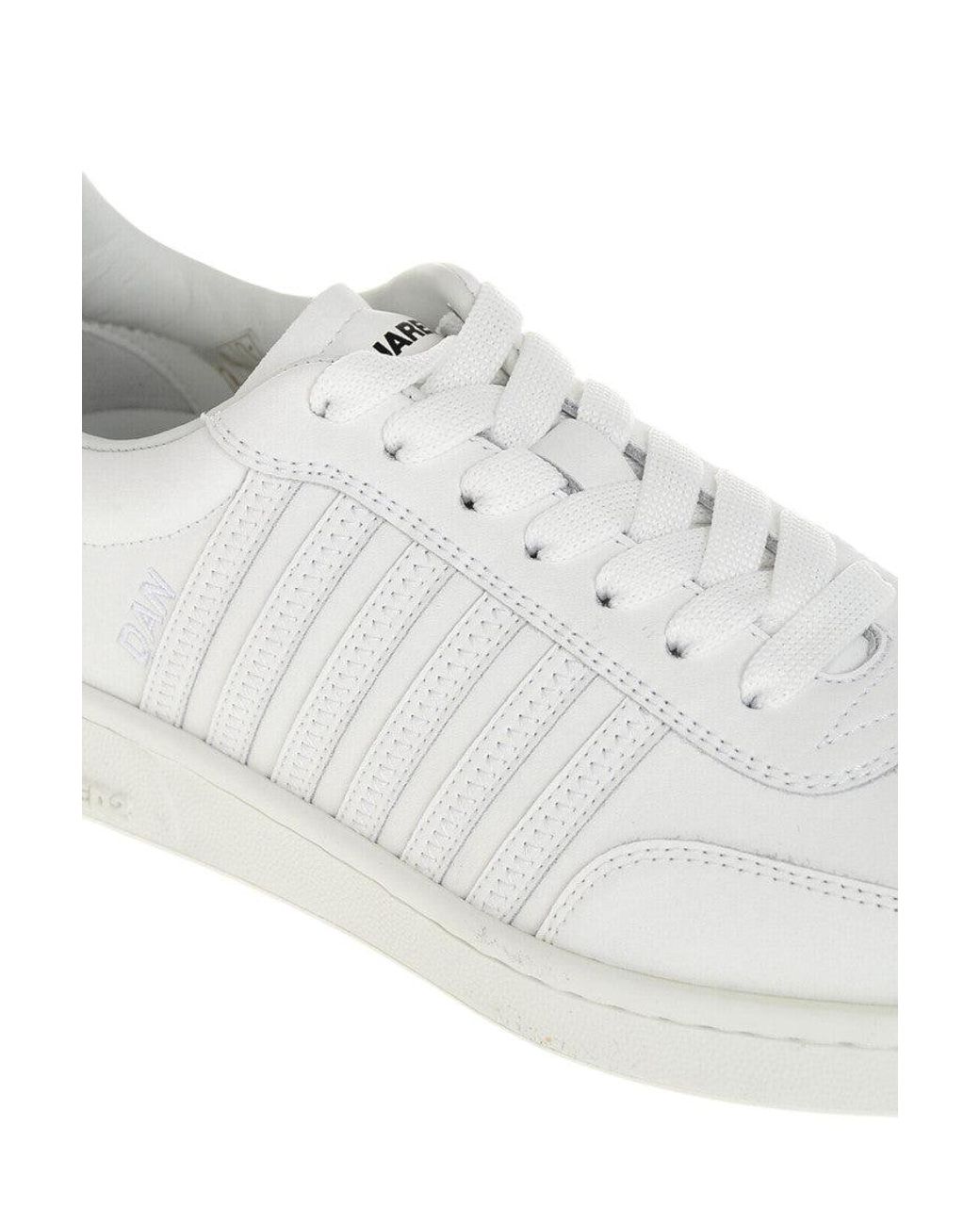 DSquared² White Perforated Boxer Sneakers