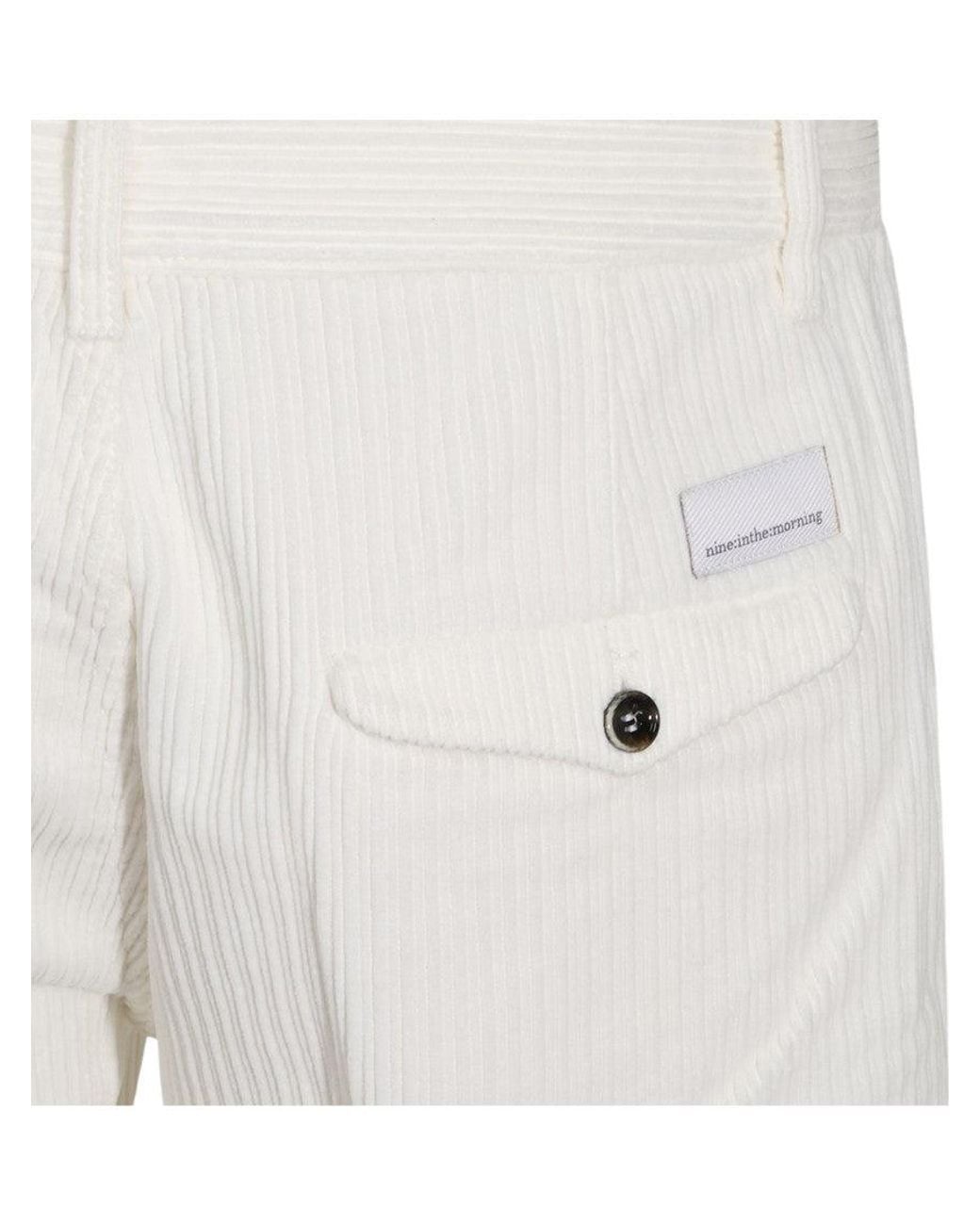 Nine:inthe:morning White Light Corduroy Trousers for men