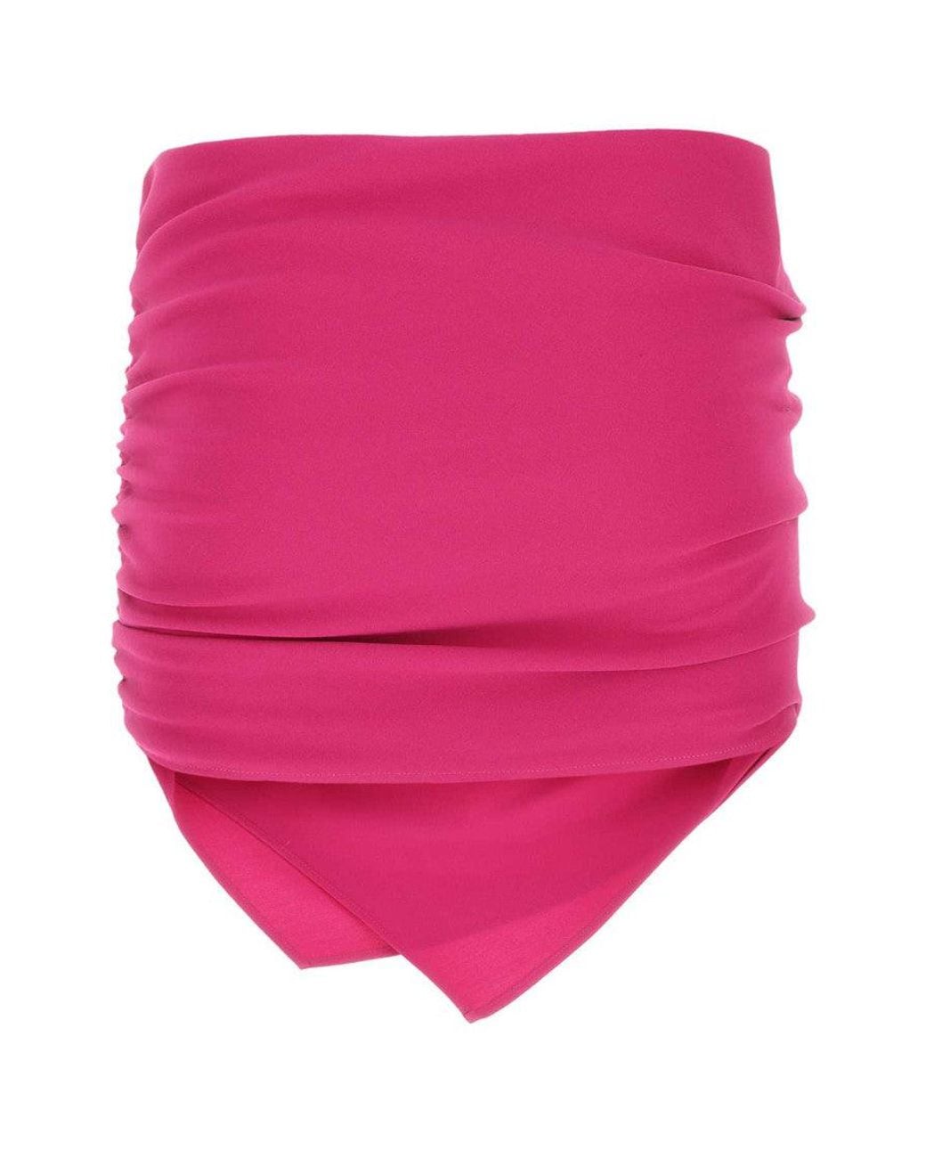 The Attico Pink Tyrian Stretch Polyester Mini Skirt