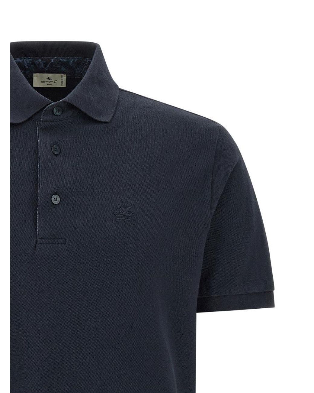 Etro Blue 'Pegaso' Polo Shirt for men