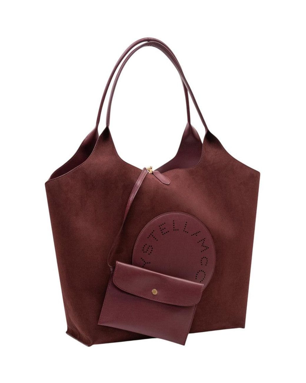 Stella McCartney Purple Burgundy Logo Reversible Large Tote