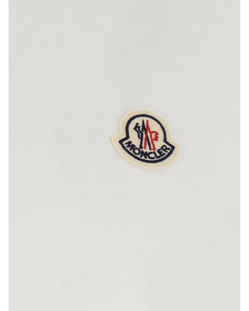 Moncler White Shirt Collar Polo for men