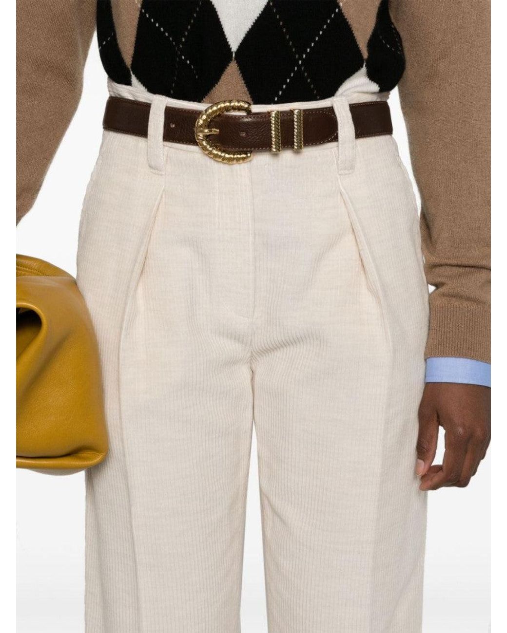 Brunello Cucinelli White Light Cotton Blend Trousers