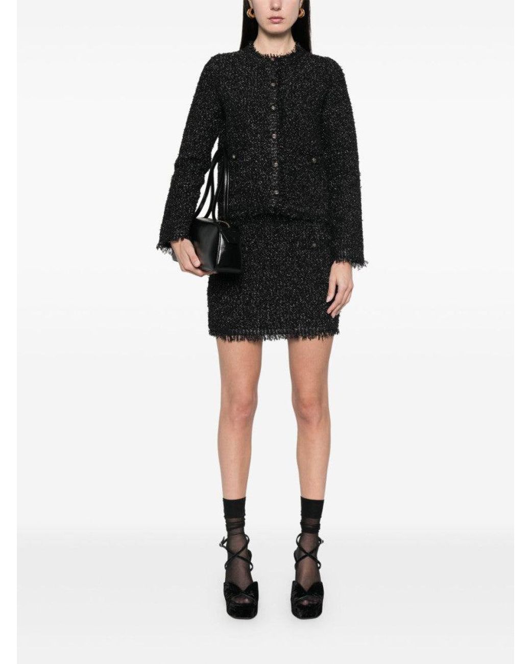 Gucci Black Lamé And Viscose Mini Skirt, Ready-To-Wear