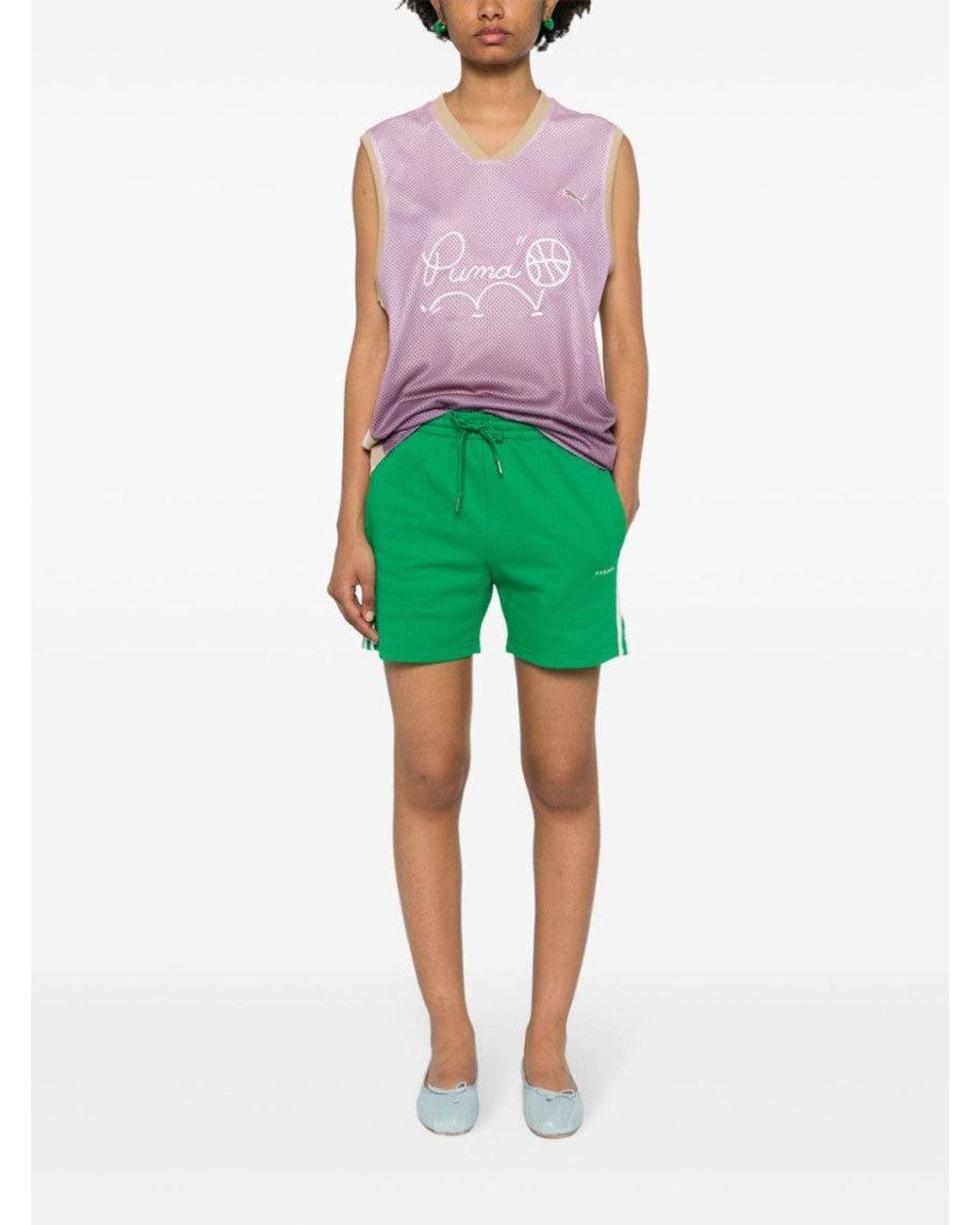 P.A.R.O.S.H. Green Striped Jersey Shorts