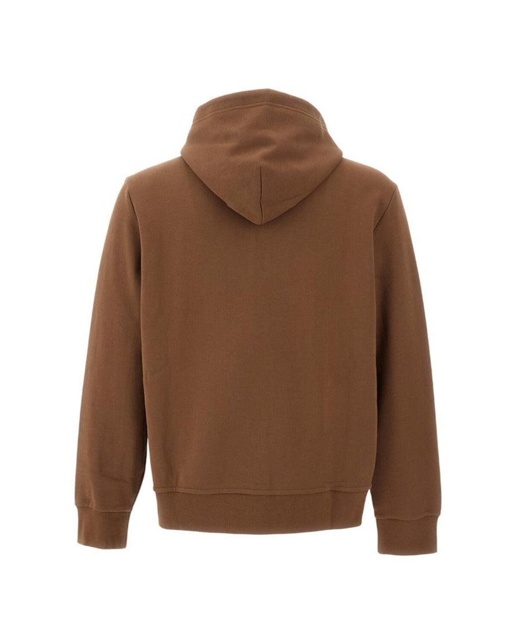 Polo Ralph Lauren Brown Zip Up Logo Hoodie for men