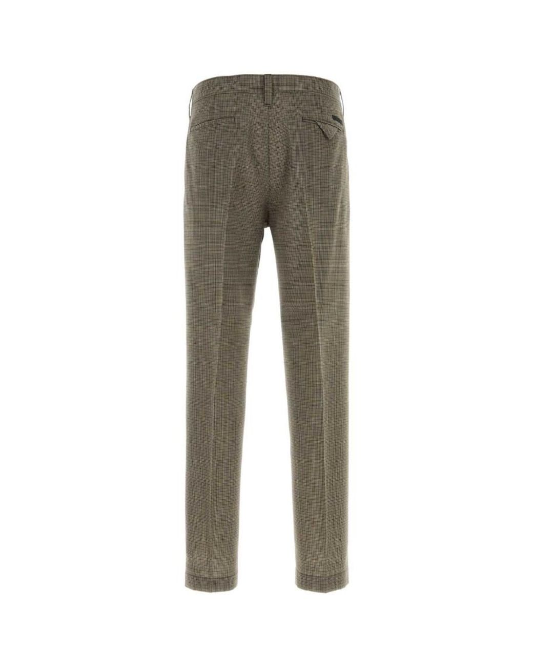 Prada Gray Flat Front Pants for men